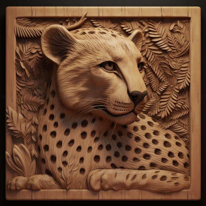 Nature and animals (st Cheetah 2, NATURE_6214) 3D models for cnc